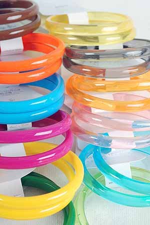 2pcs Bangles Transparent Acrylic 3'' Wide/DZ 7 Color Asst,Transparent Colors
