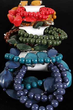 Bracelet & Earring Sets Acrylic Marble W Beads/DZ **NEW** Winter Collection Color Asst