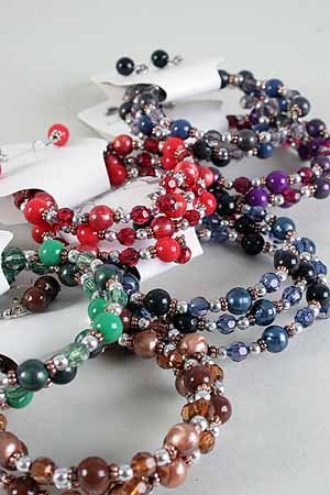 Bracelet & Earring Sets Flexable Lucite Bead W Cc Beads/DZ **NEW** 6 Color Asst,Flexable
