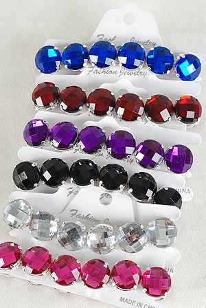 Bracelet Acrylic Round Shape Color Asst/DZ Color Asst,Stretch