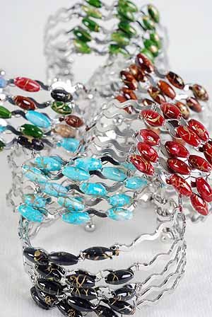 Bracelet Bangle Color Asst Wave Look /dz ** New arrival**6 Color asst