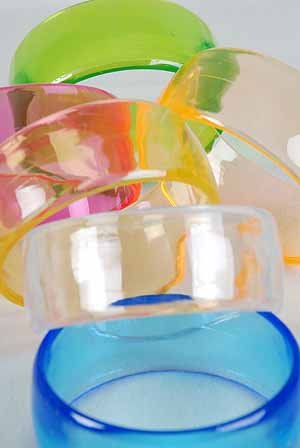 Bracelet Bangle Transparent 3'' Wide/DZ ** New Arrival** 6 Color Asst