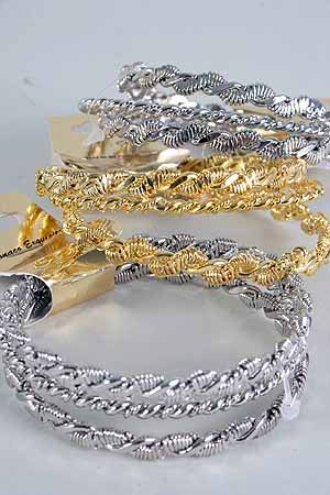 Bracelets 3pcs Bangle Twist /DZ ** Bangle 3pcs Twist,Choose Gold or Silver