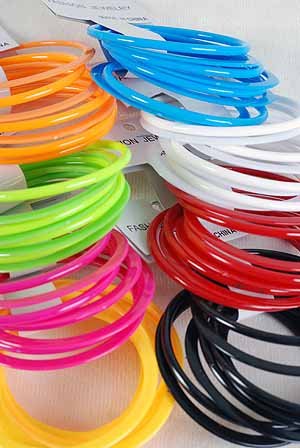 Bangles 8pc Acrylic Stackable Asse colors/dz 8 Color Asst - YBT560