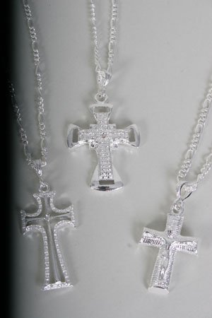 Hip Hop Necklace Cross/DZ Choose Gold or Silver