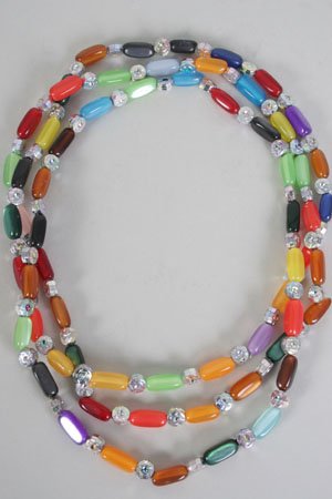 Necklace Lucite Oblong Multi/DZ