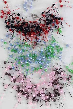 Necklace Set Bunch Pearls /DZ Asst colors**HOT** good for Wedding**