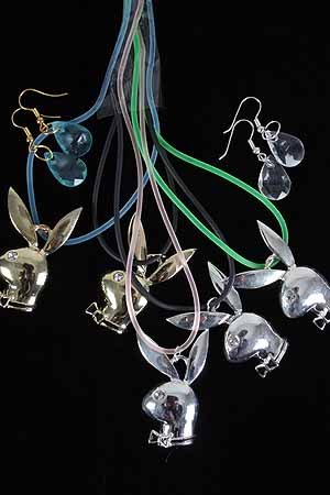 Necklace Set Rabbit W Rhinestone/DZ/DZ **HOT** Color asst,High Polish Cast,Gold or Silver Finish