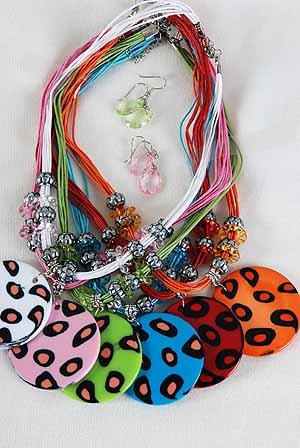 Necklace Sets Animal Print W Circle Disk/DZ ** New Arrival** Color Asst