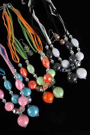 Necklace Sets Big Ball W CC Beads/DZ ** New Arrival** Color Asst