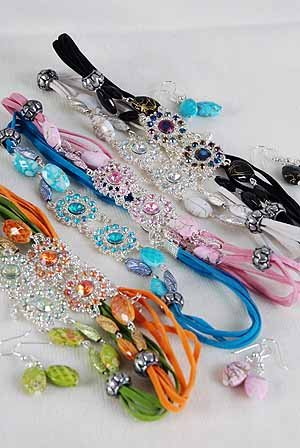 Necklace Sets Choker W AB Color Stones/DZ ** New Arrival**6 Color Asst