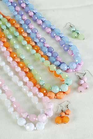 Necklace Sets Lucite W Cotton Candy Colors 22''/DZ ** New Arrival** 6 Color Asst