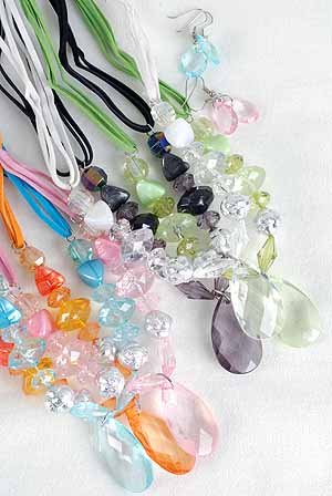Necklace Sets Lucite W Large Teardrop/DzAlso can match W 26106 6 Color asst