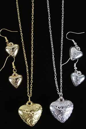 Necklace Sets Puff Heart/DZ **New Arrival** Tiffany Look Like