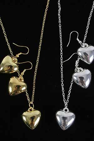 Necklace Sets Puff Heart/DZ **New Arrival** Tiffany Look Like