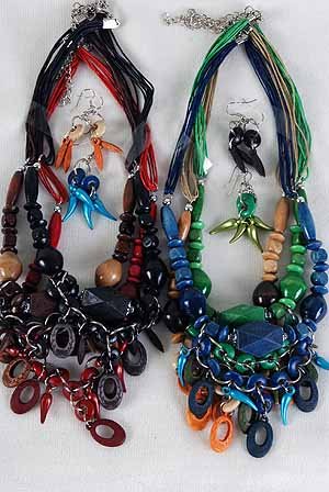 Necklace Sets Wood Color Asst **NEW** Color Asst