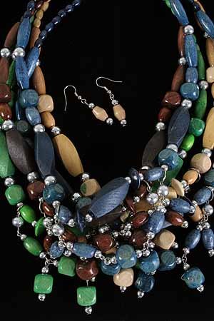 Necklace Sets Wood Color Asst 24''/DZ **NEW** 24'' Long Color Asst