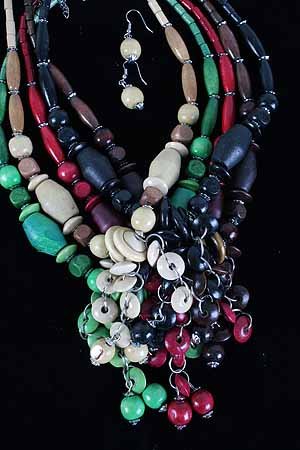 Necklace Sets Wood Color asst 24''/DZ **NEW** 6 Color Asst