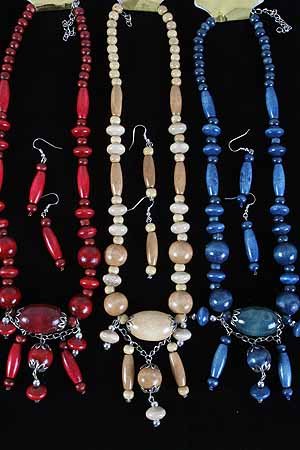 Necklace Sets Wood Color Asst 24''/DZ **NEW** 6 Color Asst 24'' Long