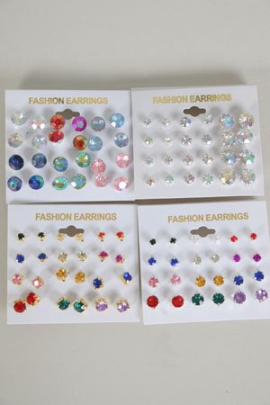 Earring 12pr Color studs/Dz **HOT**choose colors
