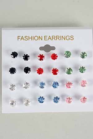 Earrings 12Per Pastel Color Studs /DZ Choose Colors Silver Pastel