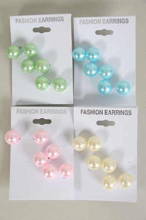Earrings 3Per ABS Pearls 12mm/DZ **HOT** Good quaility