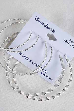Earrings 3per Loops Silver Mix Style & Sizes/DZ Silver