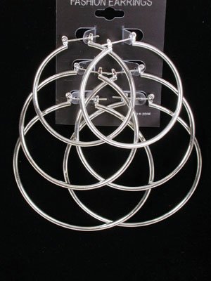 Earrings 3pr hoop Jumbo/DZ Gold or silver