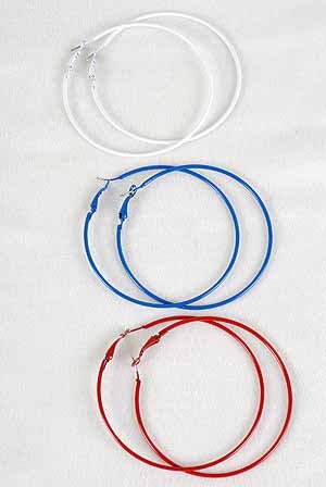 Earrings 7cm Color Hoops Asst Colors/DZ 8 Color Asst