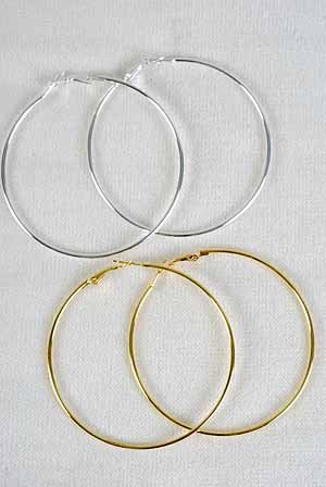 Earrings 7Cm Hoop Gold or Silver/DZ 7cm Hoop,Choose Gold or Silver finish