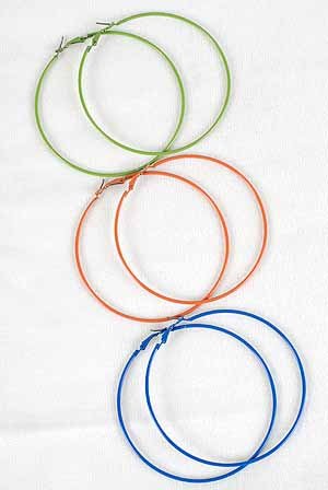 Earrings 8cm Color Hoop,Color Asst/DZ 8Color Asst