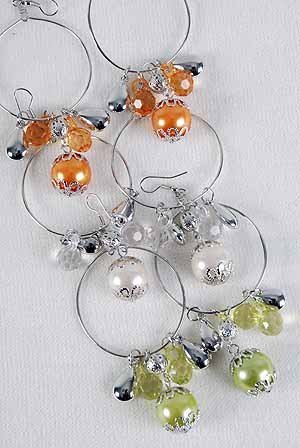Earrings Crystals With Large Pearl Drop/DZ **NEW**6 Color asst