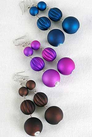 Earrings Large Ball Matte Dangle Color Asst/DZ **NEW** 6 Color Asst