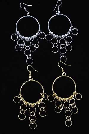 Earrings Large Circle W Dialmoncut Mini Circles/DZ ** New Arrival**