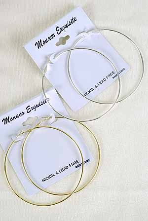 Earrings Large Hoop 8cm Gold or Silver/DZ ** Jumbo Hoop 8cm,Choose Gold or Silver finish