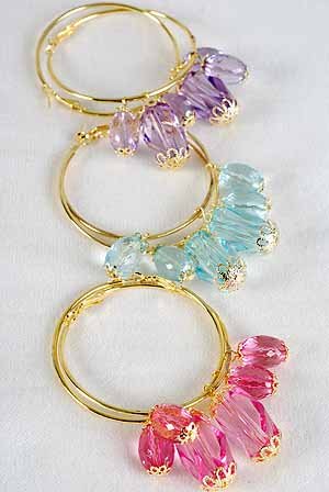 Earrings Large Loop With val Acrylic Drops 2.25''x2.5'' /Dz 6 Color asst