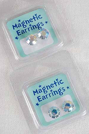 Earrings Magnetic Studs ABclear/DZ Choose Sizes-9mm or 10mm