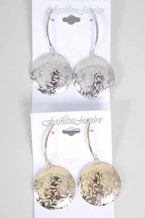Earrings Metal W Round Disk/DZ ** New Arrival** Choose colors