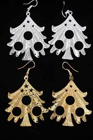 Earrings X'mas Tree Filigree Look/DZ **NEW** Choose Gold Or Silver