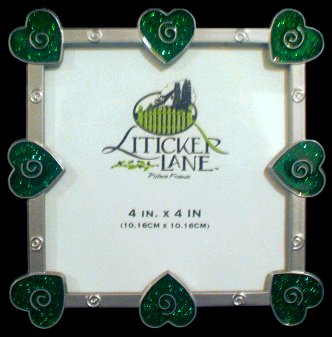 4x4 Green Heart Photo Frame
