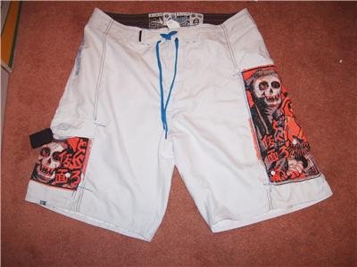 Body Glove Board Surf Shorts Sz 36 Skulls NEW!