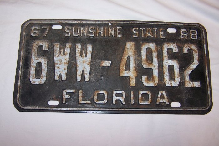 67-68 Florida plate