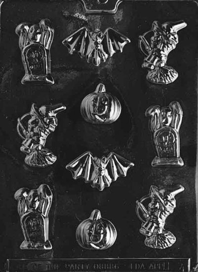 ASSORTED WITH BAT CHOCOLATE CANDY MOLD- CANDY,SOAP,PLASTER MOLD MOLDS