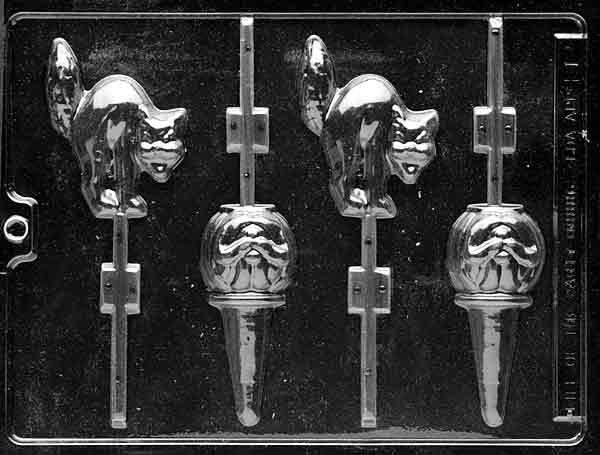 PUMPKINS AND CAT LOLLYS CANDY MOLD - PLASTER, SOAP, CHOCOLATE CANDY MOLD MOLDS