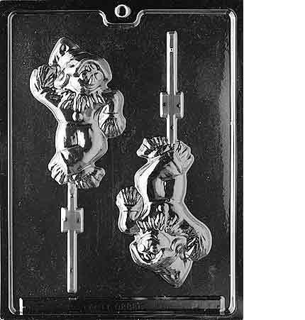 LARGE SCARECROW LOLLY CHOCOLATE CANDY MOLD - HALLOWEEN CANDY MOLD - CANDY, SOAP, PLASTER MOLD MOLDS