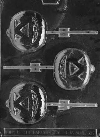 LARGE JACK O LANTERN LOLLY CHOCOLATE CANDY MOLD-HALLOWEEN CANDY MOLD-CANDY, PLASTER, SOAP MOLD MOLDS