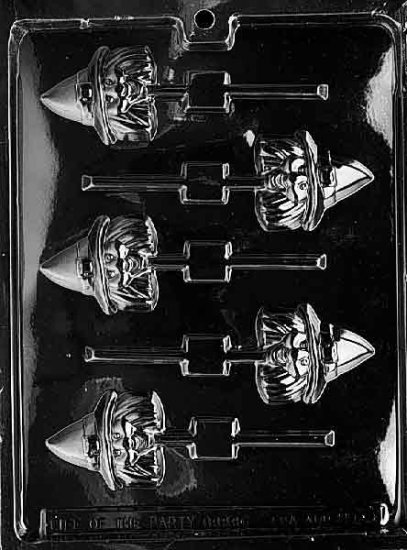 WITCH HEAD LOLLY CHOCOLATE CANDY MOLD-HALLOWEEN CANDY MOLD-CANDY,PLASTER,SOAP MOLD MOLDS