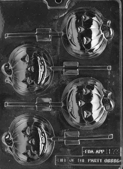 LARGE PUMPKIN LOLLY CHOCOLATE CANDY MOLD-HALLOWEEN CANDY MOLD-CANDY,PLASTER,SOAP MOLD MOLDS