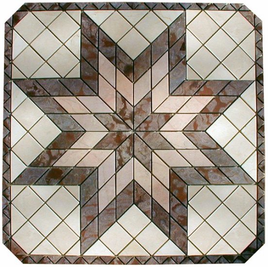 Marble Mosaic Medallion - 32 inch