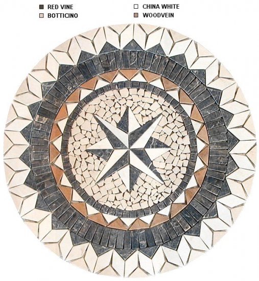 Bold 40 inch Marble Mosaic Medallion